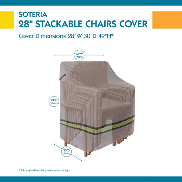 28 in. Duck Covers Stackable Patio Chair Cover - Image 2